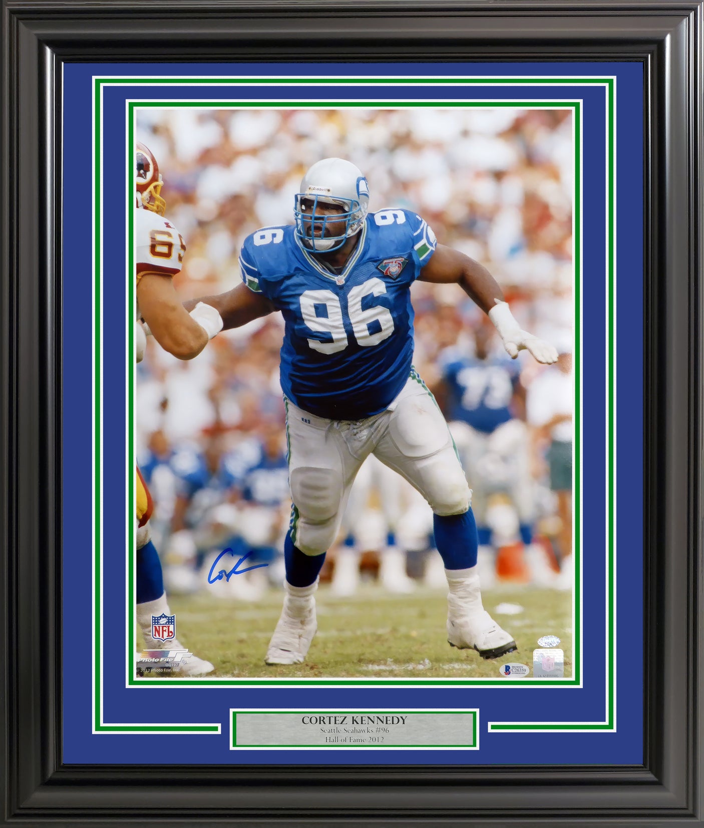 Cortez Kennedy Autographed Framed 16x20 Photo Seattle Seahawks Beckett BAS Stock #254302