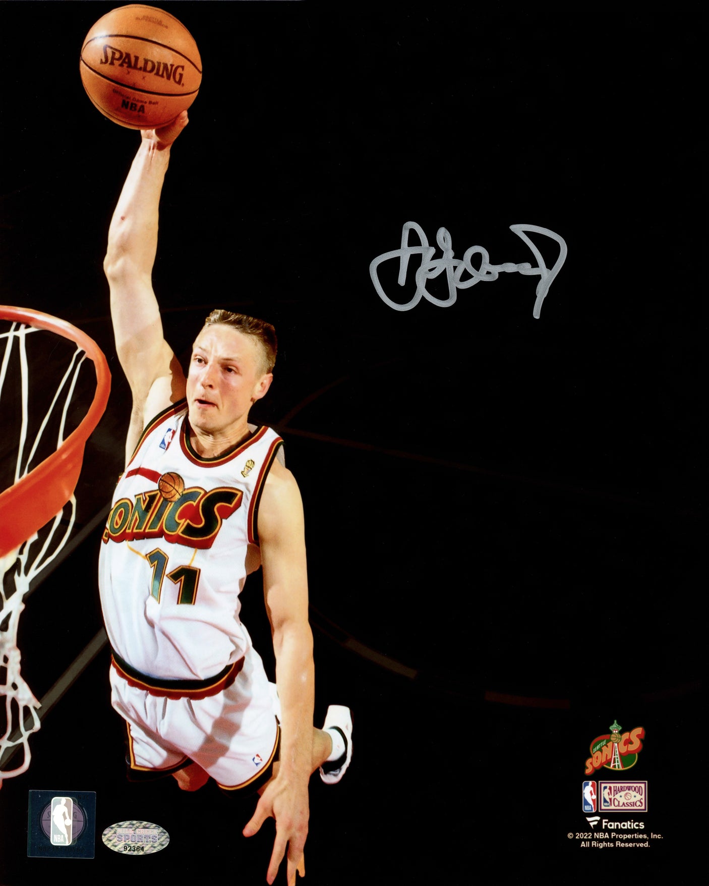 Detlef Schrempf Autographed Framed 8x10 Photo Seattle Supersonics Spotlight MCS Holo Stock #254303