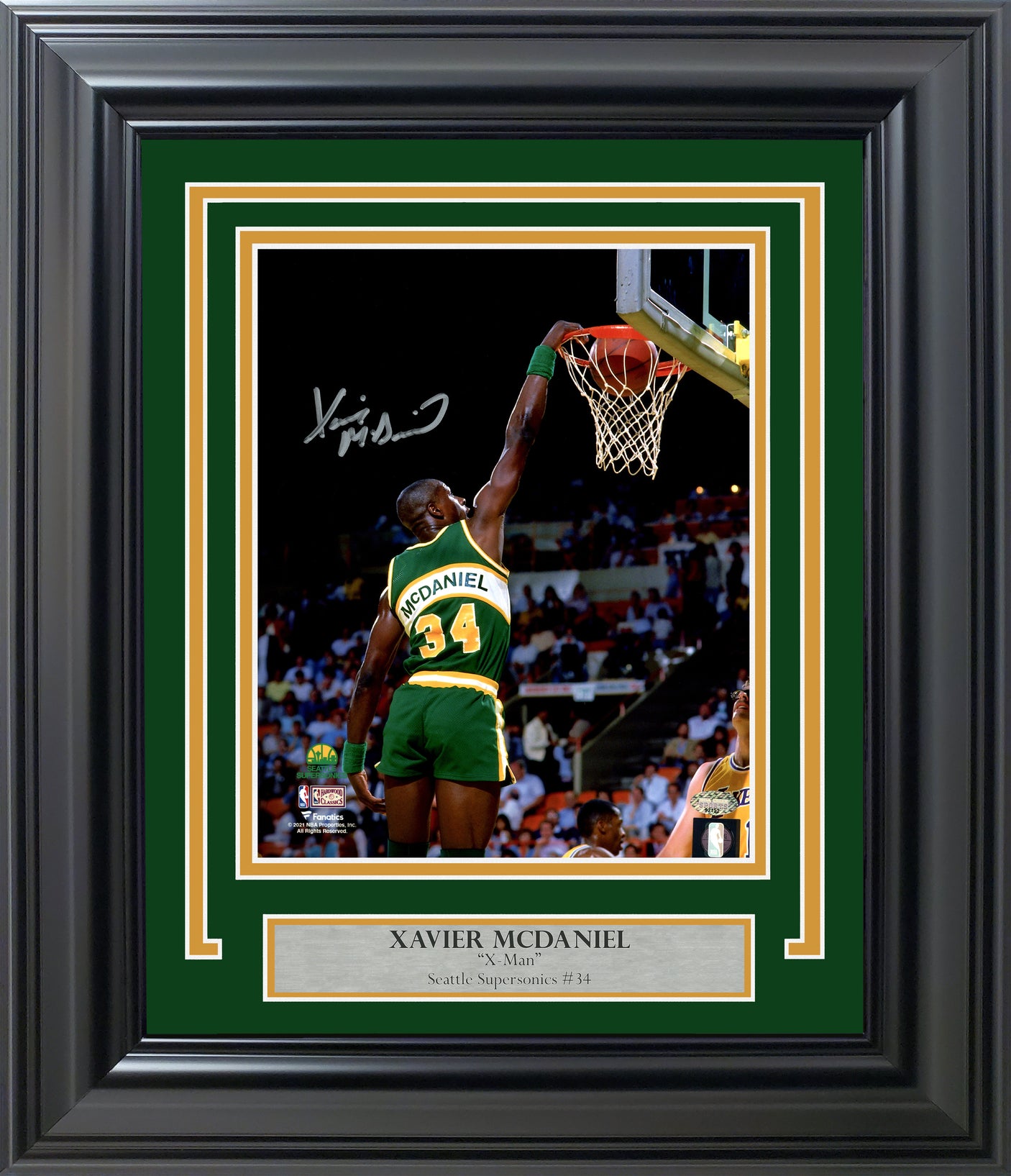 Xavier McDaniel Autographed Framed 8x10 Photo Seattle Supersonics MCS Holo Stock #254311