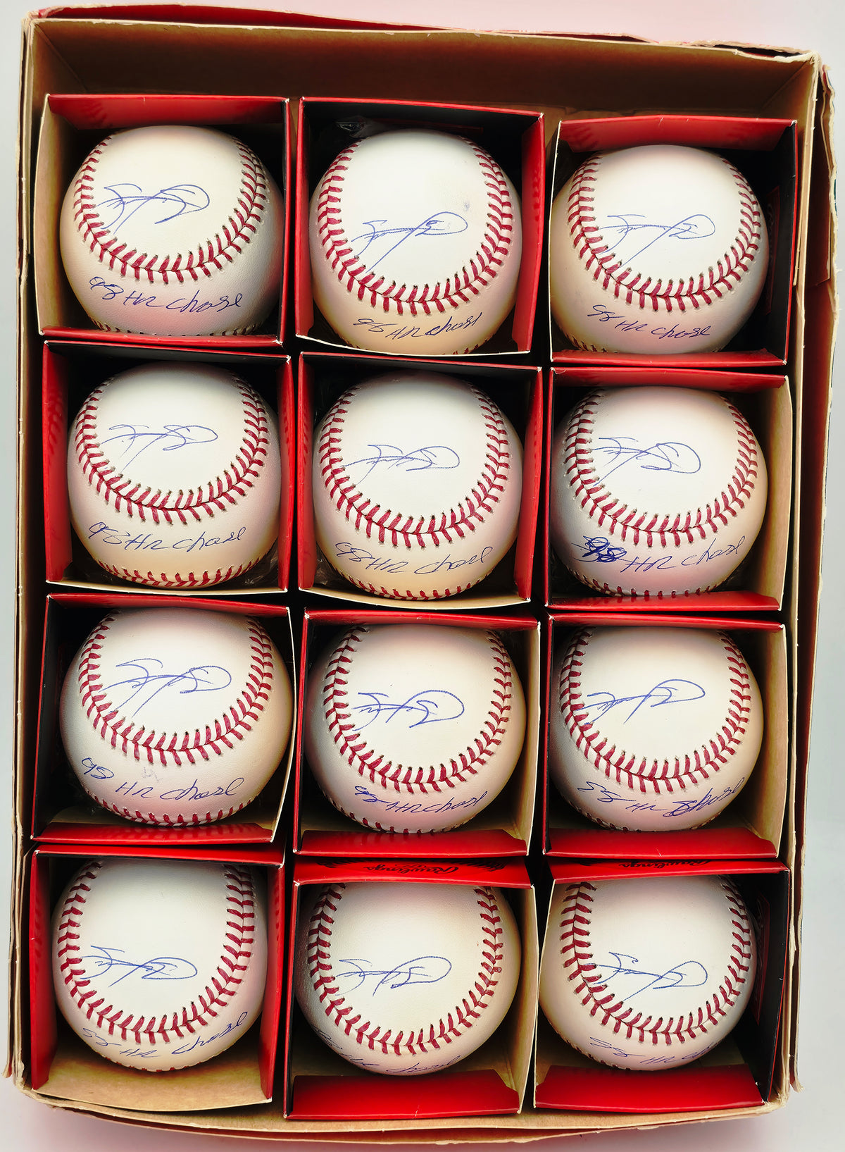 Mark McGwire & Sammy Sosa Autographed Official MLB Baseball 12 Count Lot "98 HR Chase" (Damaged) Beckett BAS Witness Stock #268005