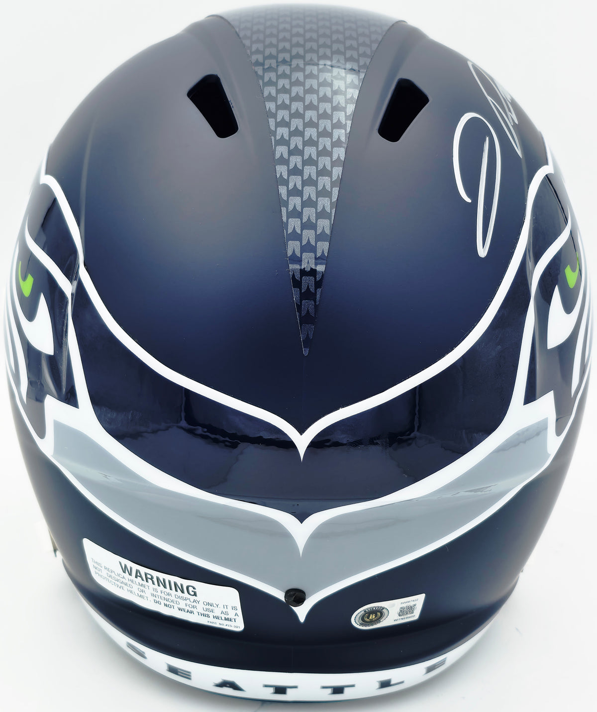 Jadarian Price Autographed Seattle Seahawks Blue Full Size Speed Replica Helmet Beckett BAS Witness Stock #268012