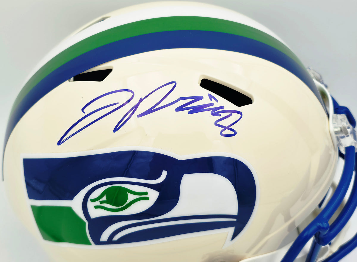 Jadarian Price Autographed Seattle Seahawks Cream Retro Full Size Speed Replica Helmet Beckett BAS Witness Stock #268014