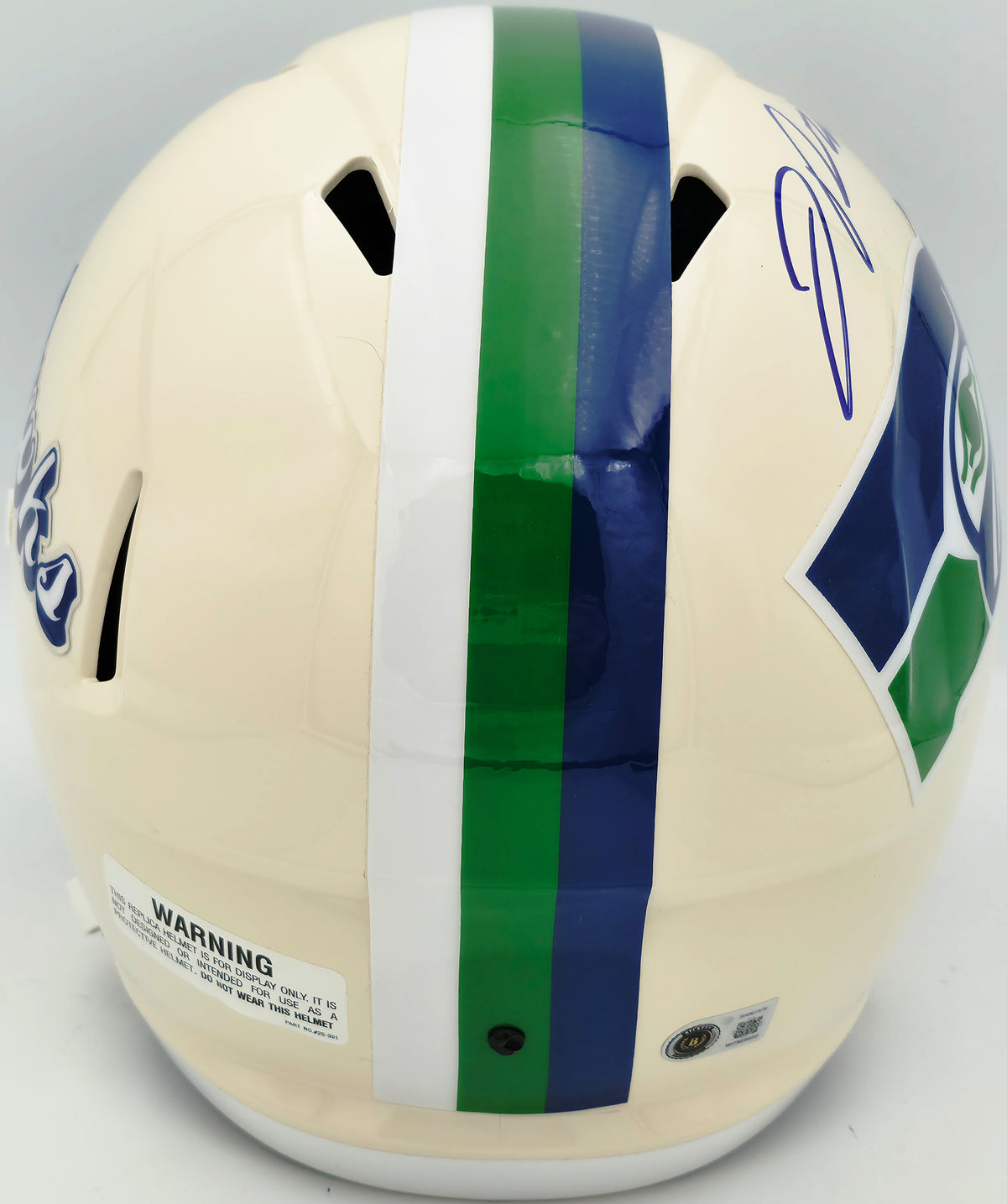 Jadarian Price Autographed Seattle Seahawks Cream Retro Full Size Speed Replica Helmet Beckett BAS Witness Stock #268014
