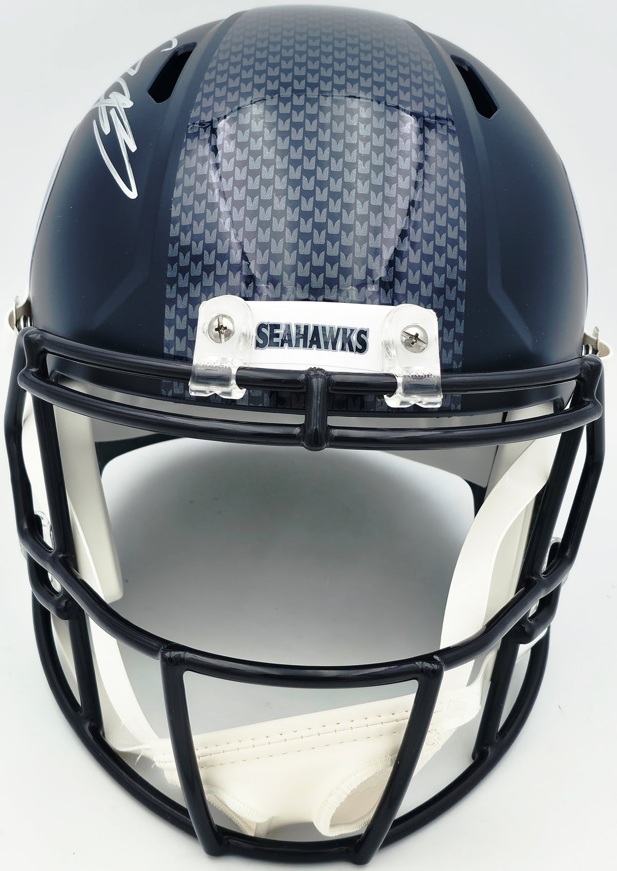Nick Emmanwori Autographed Seattle Seahawks Blue Full Size Speed Replica Helmet Beckett BAS Witness Stock #268015