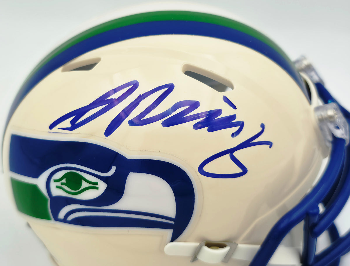 Jadarian Price Autographed Seattle Seahawks Cream Retro Speed Mini Helmet Beckett BAS Witness Stock #268033