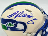 Jadarian Price Autographed Seattle Seahawks Cream Retro Speed Mini Helmet Beckett BAS Witness Stock #268033