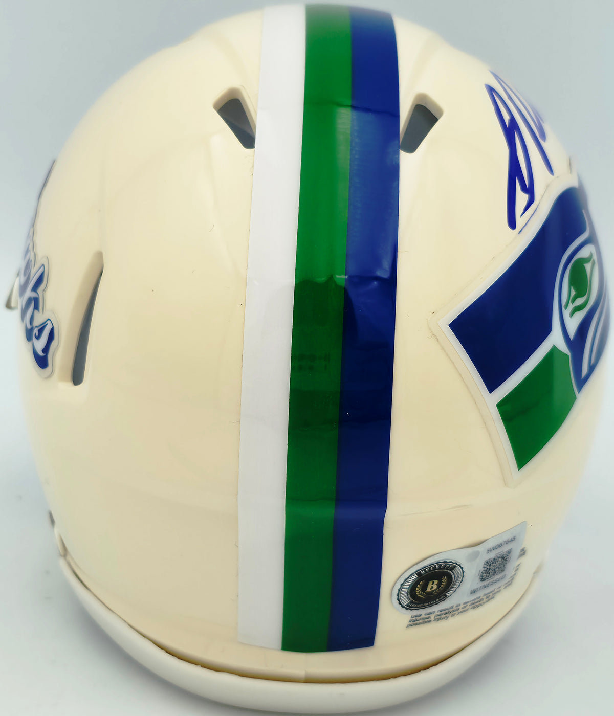 Jadarian Price Autographed Seattle Seahawks Cream Retro Speed Mini Helmet Beckett BAS Witness Stock #268033