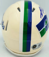 Jadarian Price Autographed Seattle Seahawks Cream Retro Speed Mini Helmet Beckett BAS Witness Stock #268033