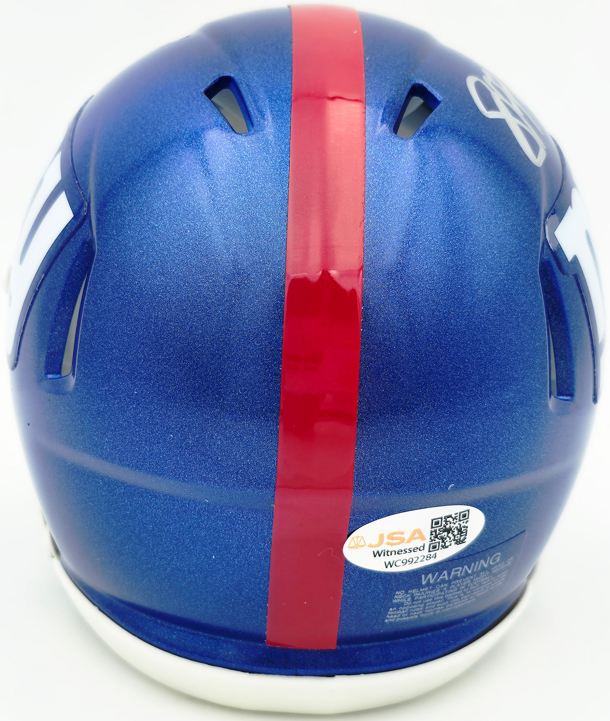 Jason Pierre-Paul Autographed New York Giants Blue Speed Mini Helmet JSA Witness Stock #268041