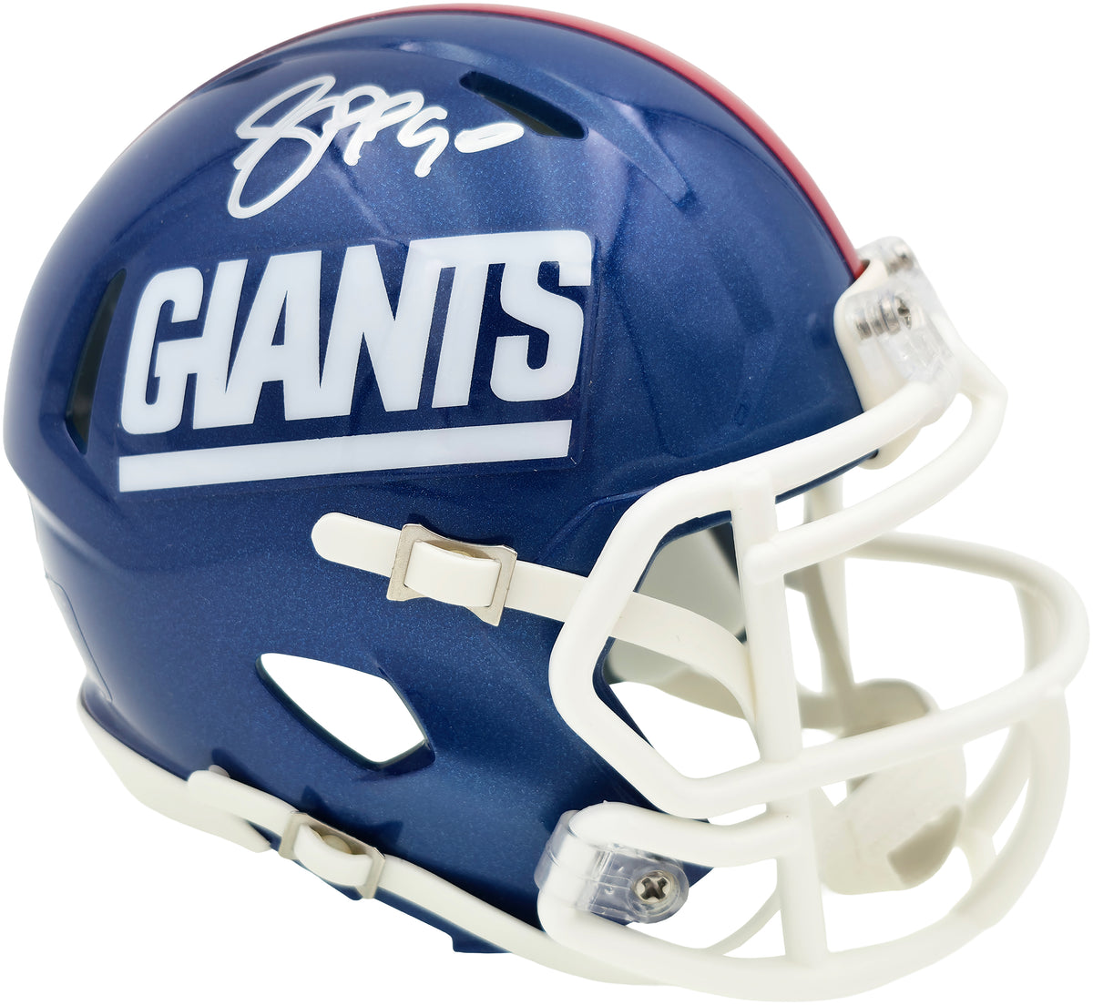 Jason Pierre-Paul Autographed New York Giants Blue Color Rush Speed Mini Helmet JSA Witness Stock #268042