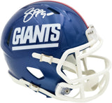Jason Pierre-Paul Autographed New York Giants Blue Color Rush Speed Mini Helmet JSA Witness Stock #268042