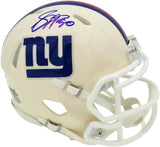 Jason Pierre-Paul Autographed New York Giants Cream Retro Speed Mini Helmet JSA Witness Stock #268043