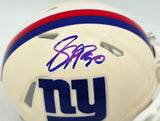 Jason Pierre-Paul Autographed New York Giants Cream Retro Speed Mini Helmet JSA Witness Stock #268043