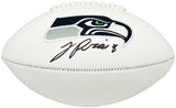 Jadarian Price Autographed Seattle Seahawks White Seahawks Logo Football Beckett BAS Witness Stock #268028
