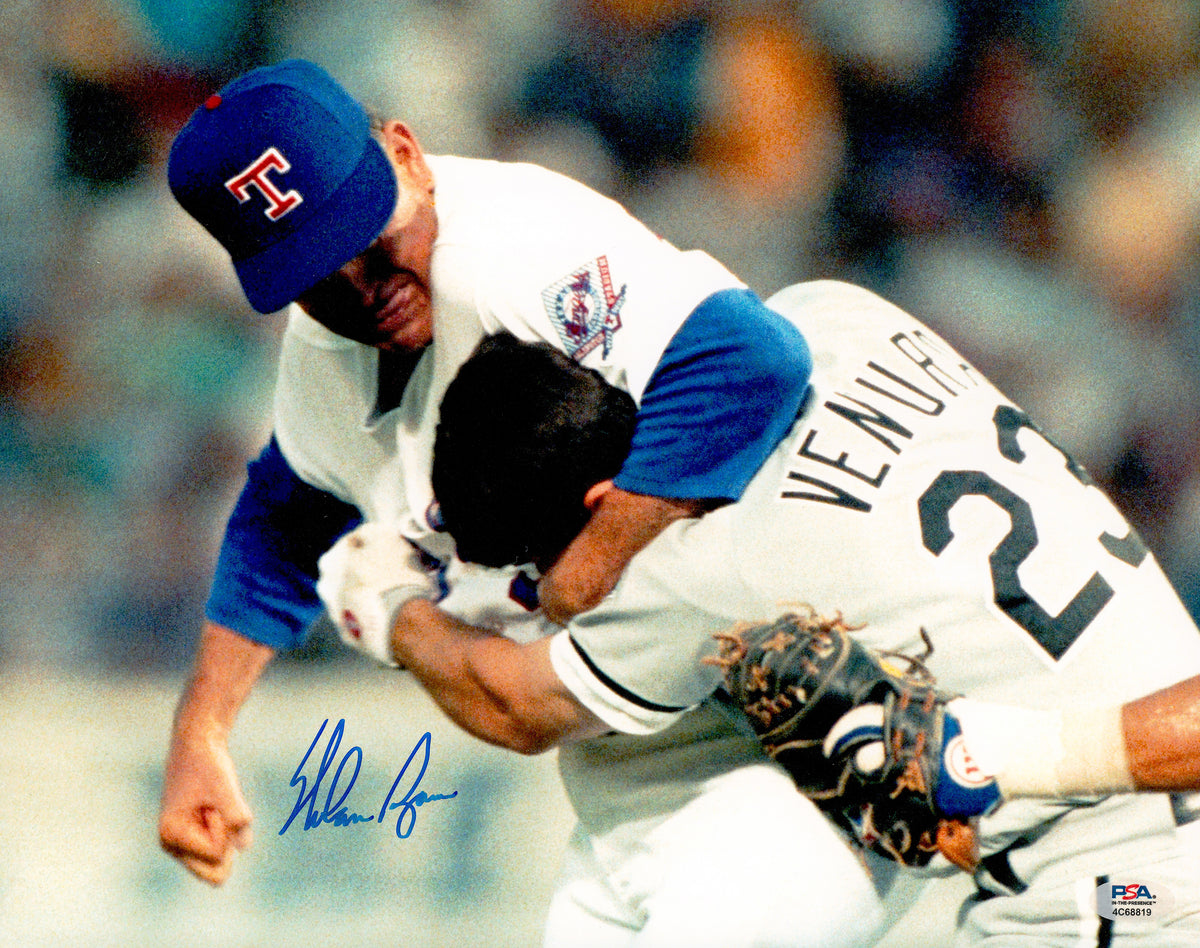 Nolan Ryan Autographed 11x14 Photo Texas Rangers Fight vs. Robin Ventura PSA/DNA ITP Stock #268053