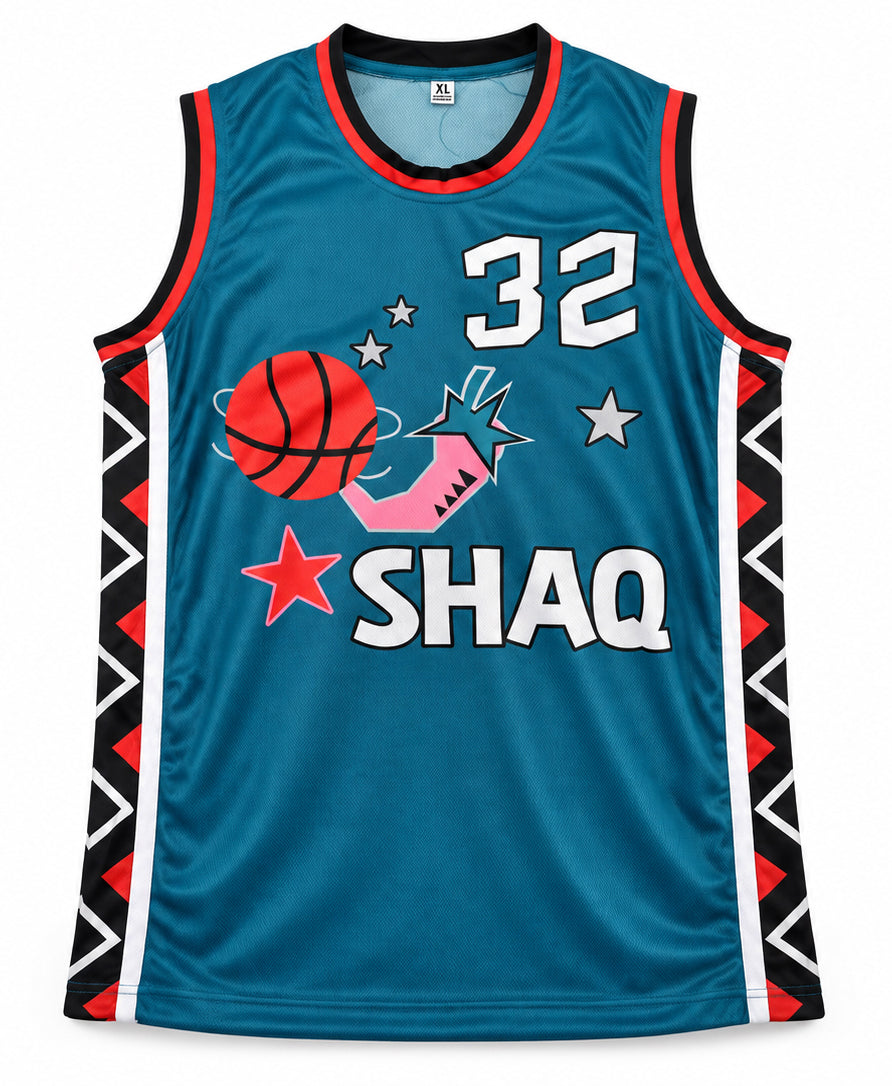 1996 All Star Shaquille O'Neal Autographed Teal Jersey Beckett BAS Witness Stock #267982