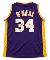 Los Angeles Lakers Shaquille O'Neal Autographed Purple Jersey Beckett BAS Witness Stock #267983