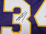 Los Angeles Lakers Shaquille O'Neal Autographed Purple Jersey Beckett BAS Witness Stock #267983