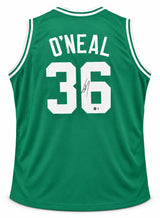 Boston Celtics Shaquille O'Neal Autographed Green Jersey Beckett BAS Witness Stock #267985