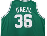 Boston Celtics Shaquille O'Neal Autographed Green Jersey Beckett BAS Witness Stock #267985