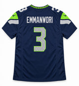Seattle Seahawks Nick Emmanwori Autographed Blue Nike Super Bowl LX Patch Jersey Size XXL Beckett BAS Witness Stock #268029