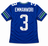 Seattle Seahawks Nick Emmanwori Autographed Blue Throwback Jersey Beckett BAS Witness Stock #268035