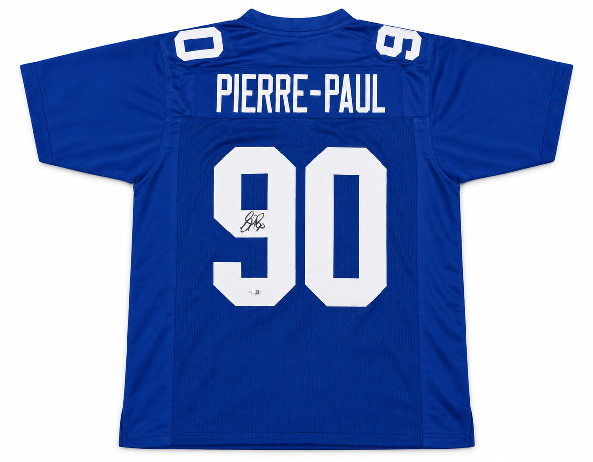 New York Giants Jason Pierre-Paul Autographed Blue Jersey JSA Witness Stock #268044