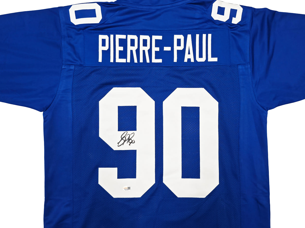 New York Giants Jason Pierre-Paul Autographed Blue Jersey JSA Witness Stock #268044