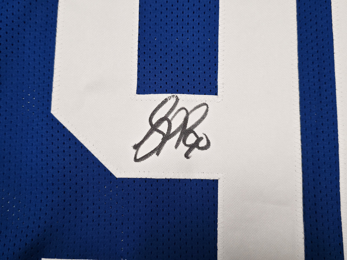 New York Giants Jason Pierre-Paul Autographed Blue Jersey JSA Witness Stock #268044
