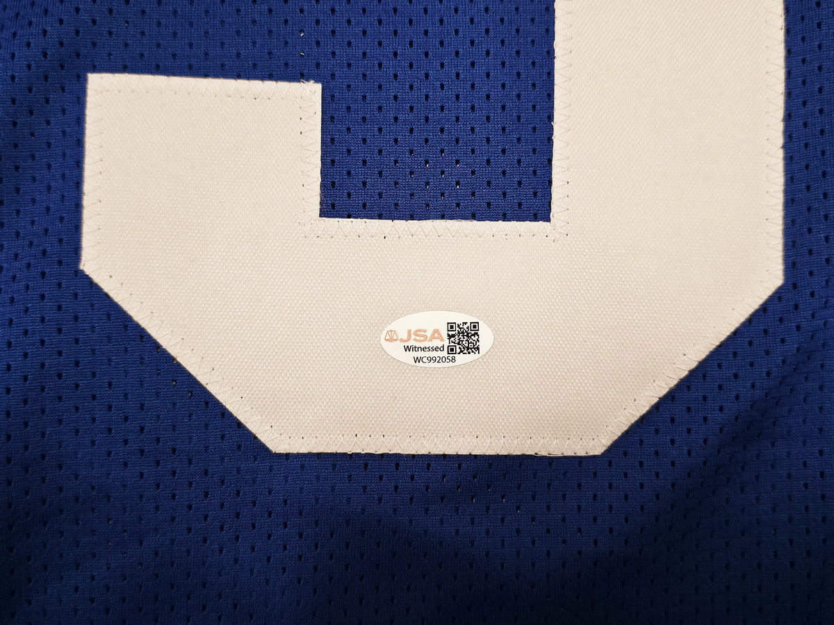 New York Giants Jason Pierre-Paul Autographed Blue Jersey JSA Witness Stock #268044