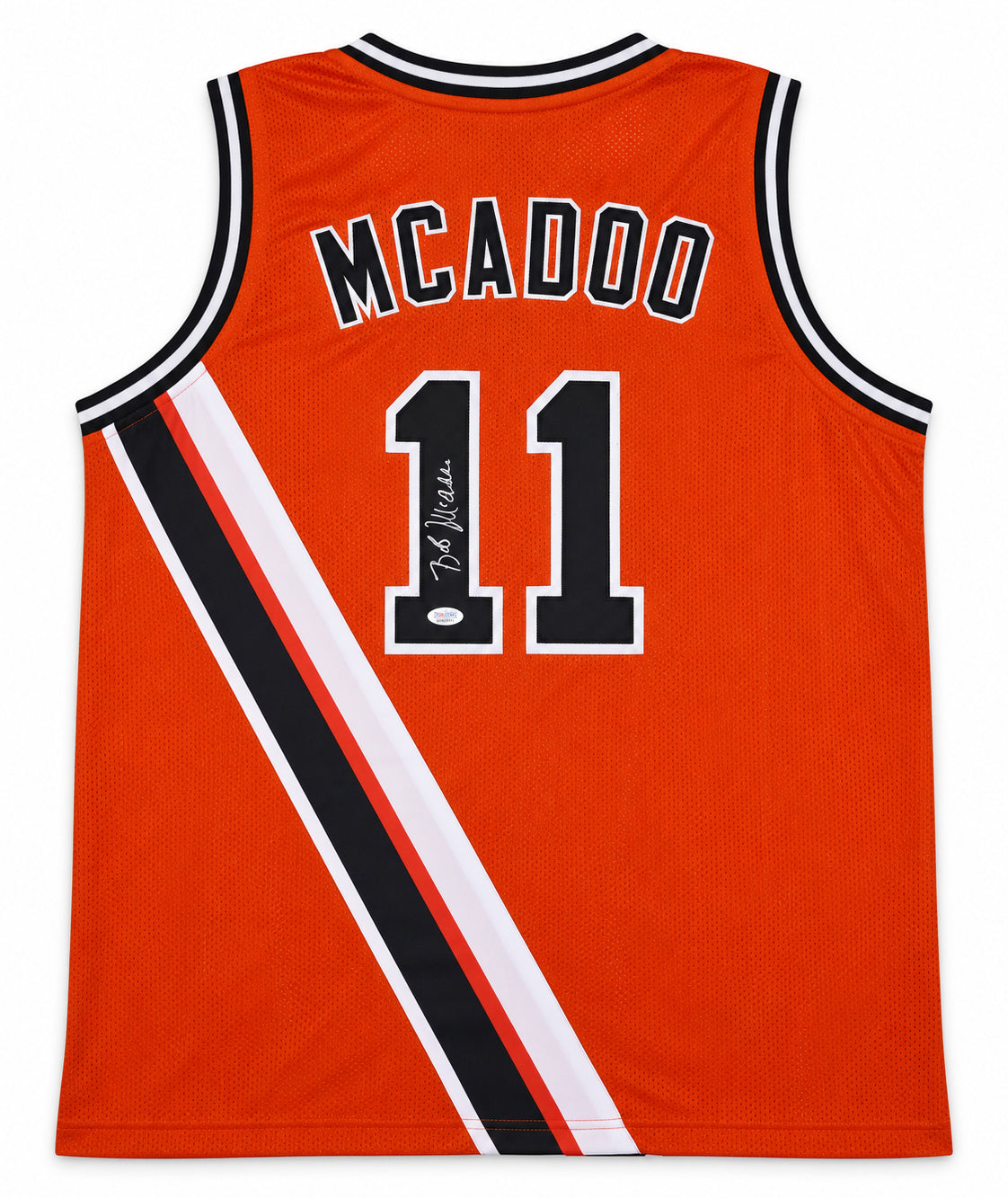 Buffalo Braves Bob McAdoo Autographed Orange Jersey JSA Witness Stock #268048
