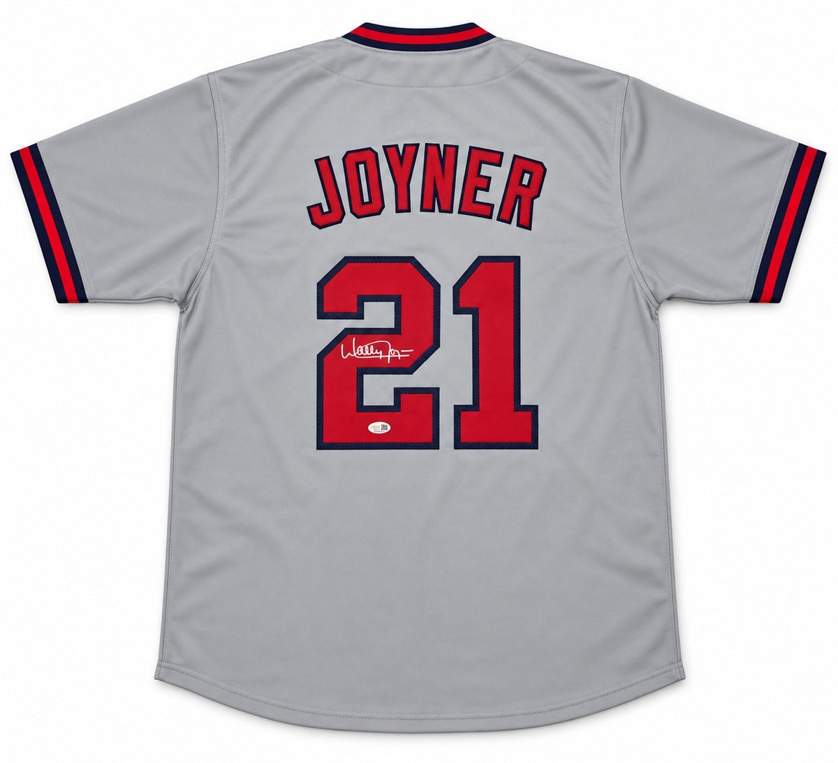 Anaheim Angels Wally Joyner Autographed Grey Jersey JSA Witness Stock #268050