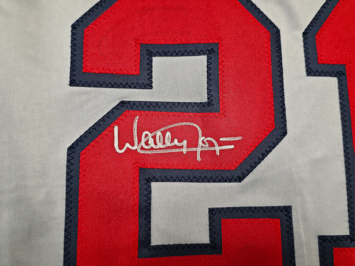 Anaheim Angels Wally Joyner Autographed Grey Jersey JSA Witness Stock #268050