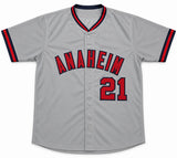 Anaheim Angels Wally Joyner Autographed Grey Jersey JSA Witness Stock #268050