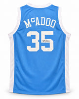 North Carolina Tar Heels Bob McAdoo Autographed Blue Jersey JSA Witness Stock #268046