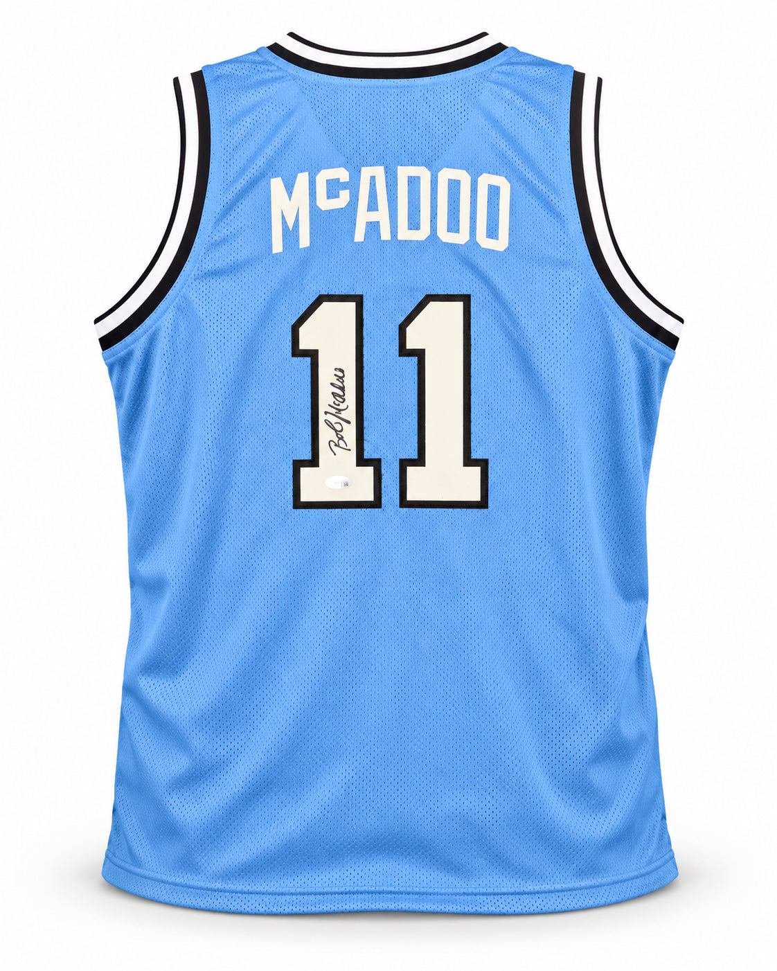 Buffalo Braves Bob McAdoo Autographed Blue Jersey JSA Witness Stock #268047