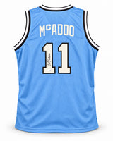 Buffalo Braves Bob McAdoo Autographed Blue Jersey JSA Witness Stock #268047