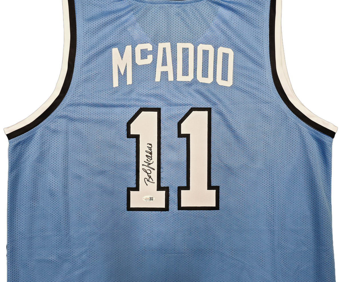 Buffalo Braves Bob McAdoo Autographed Blue Jersey JSA Witness Stock #268047