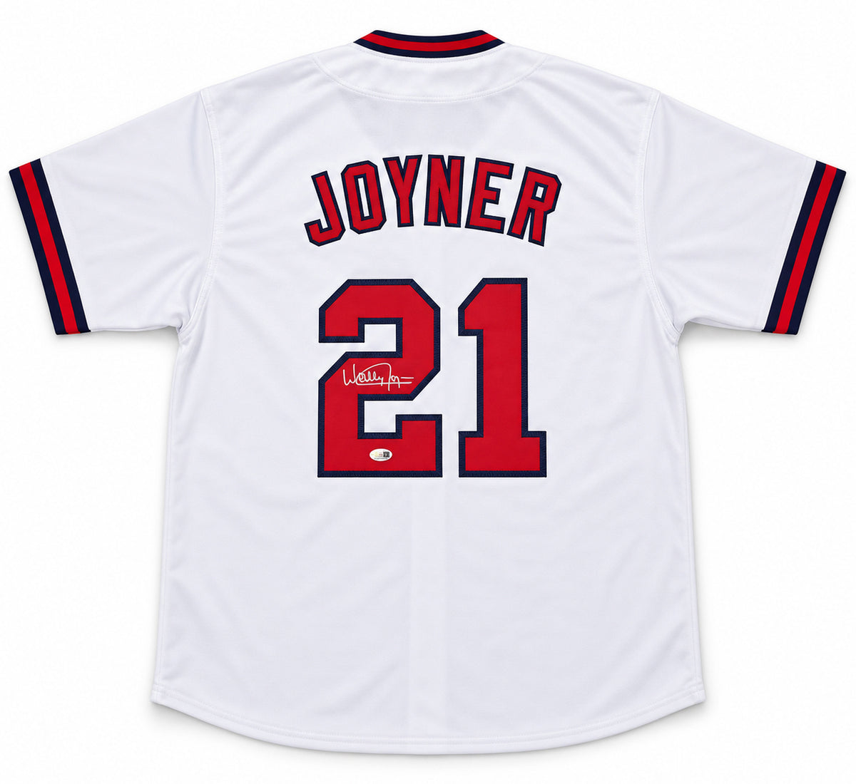 Anaheim Angels Wally Joyner Autographed White Jersey JSA Witness Stock #268049