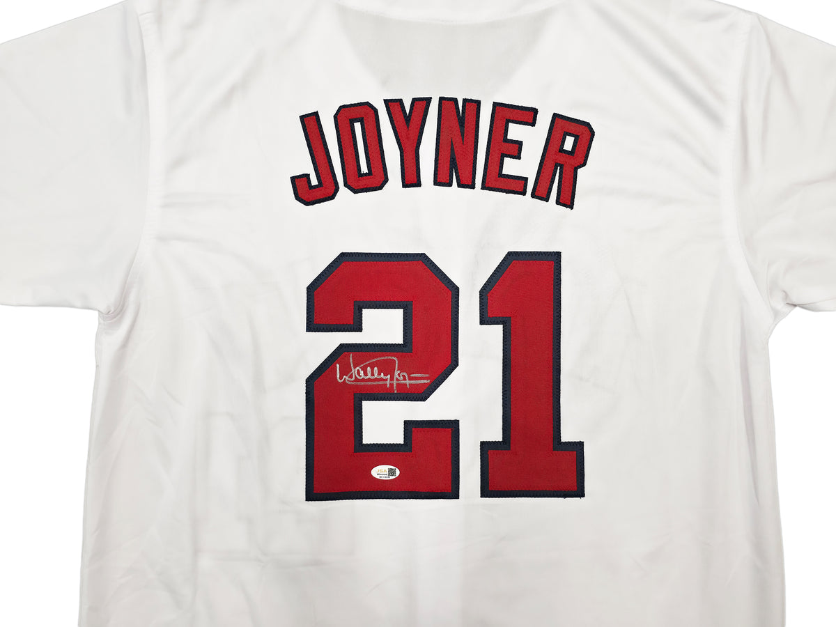 Anaheim Angels Wally Joyner Autographed White Jersey JSA Witness Stock #268049