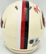Kyle Juszczyk Autographed San Francisco 49ers Cream Retro Speed Mini Helmet Beckett BAS Witness Stock #268110