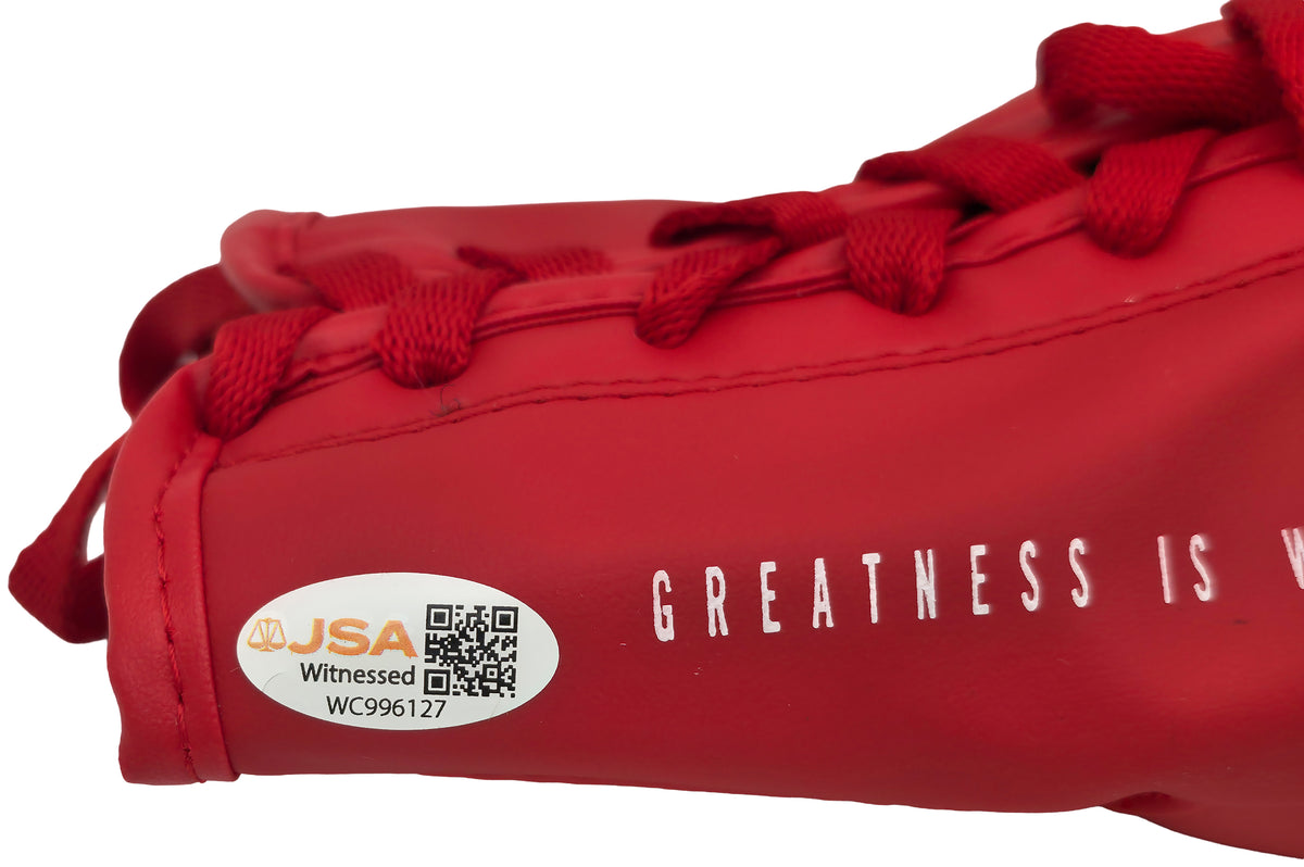 Tyson Fury Autographed Red Everlast Boxing Glove LH JSA Witness Stock #268096