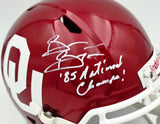 Brian Bosworth Autographed Oklahoma Sooners Crimson Full Size Speed Replica Helmet "85 National Champs!" Beckett BAS Witness Stock #268121