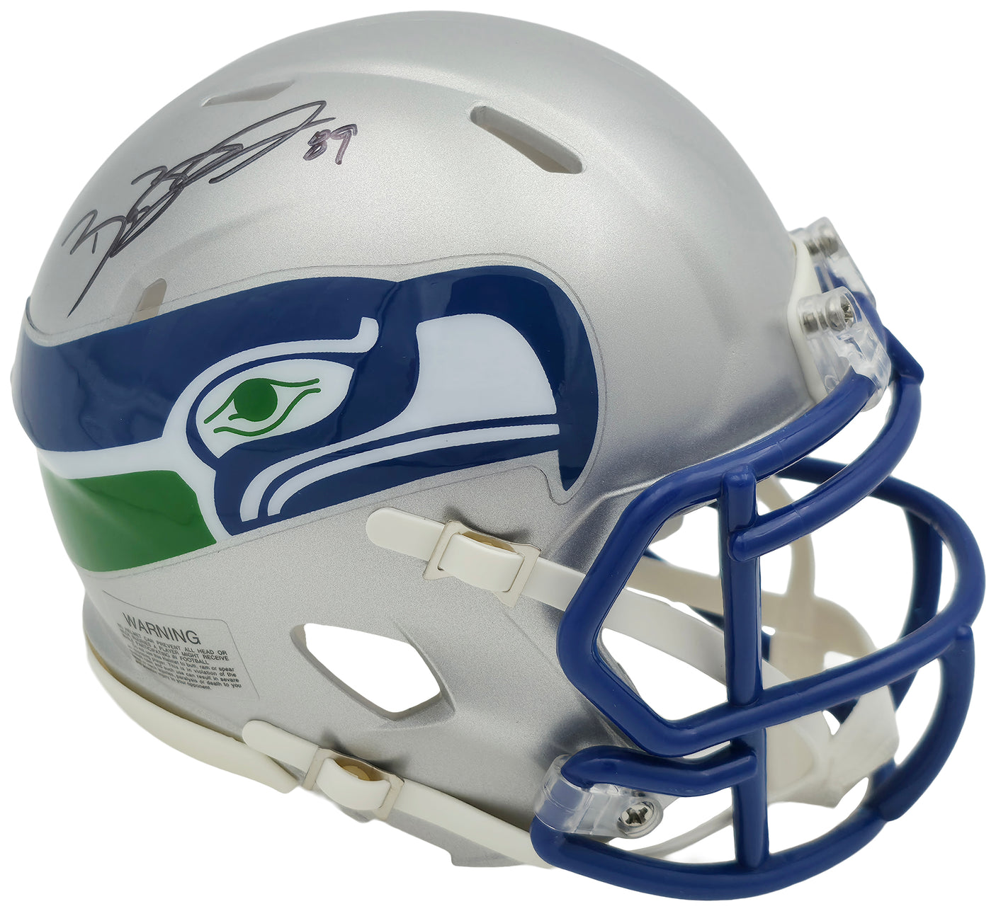 Brian Blades Autographed Seattle Seahawks 1983-01 Throwback Silver Speed Mini Helmet MCS Holo Stock #253615