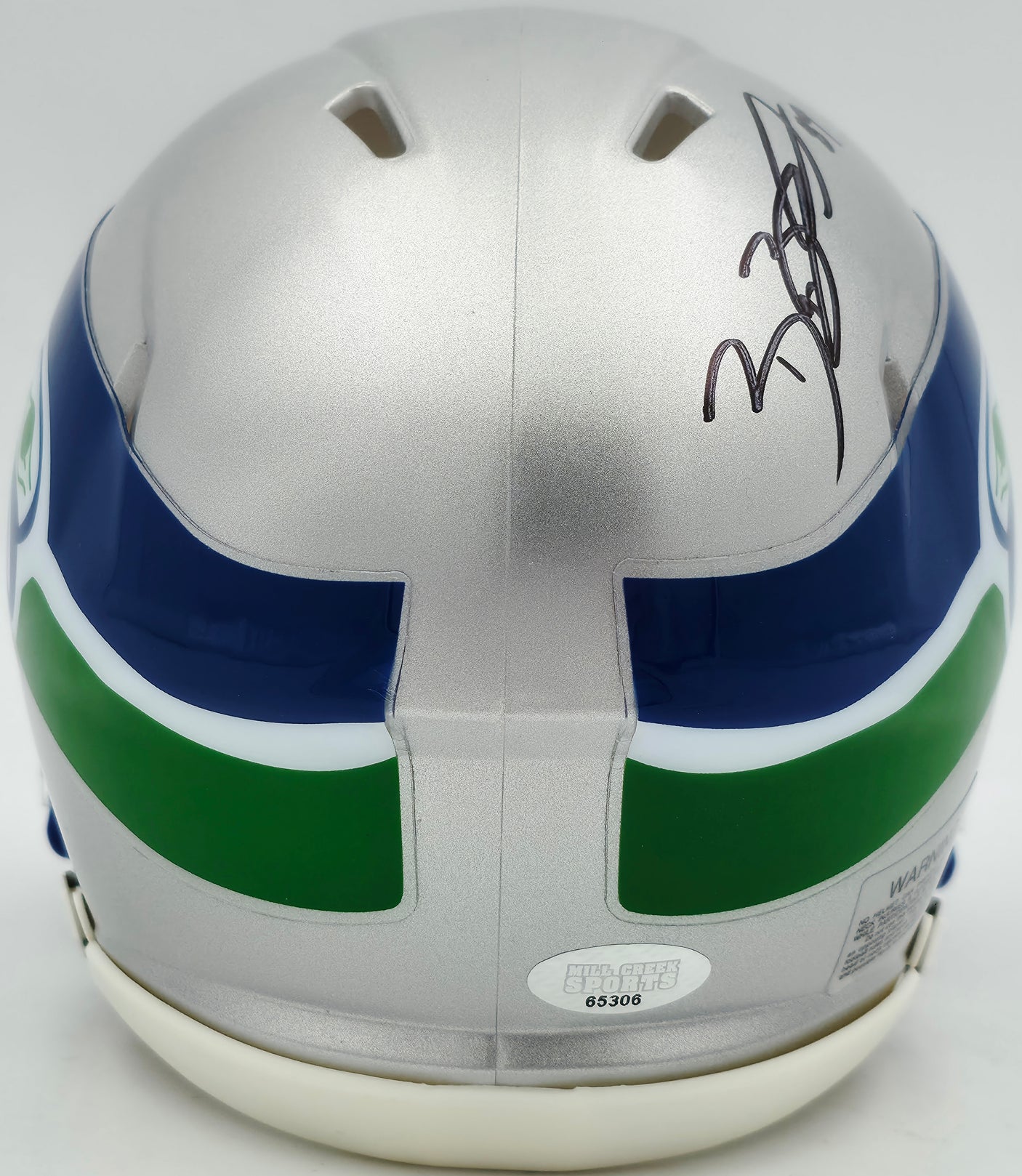 Brian Blades Autographed Seattle Seahawks 1983-01 Throwback Silver Speed Mini Helmet MCS Holo Stock #253615