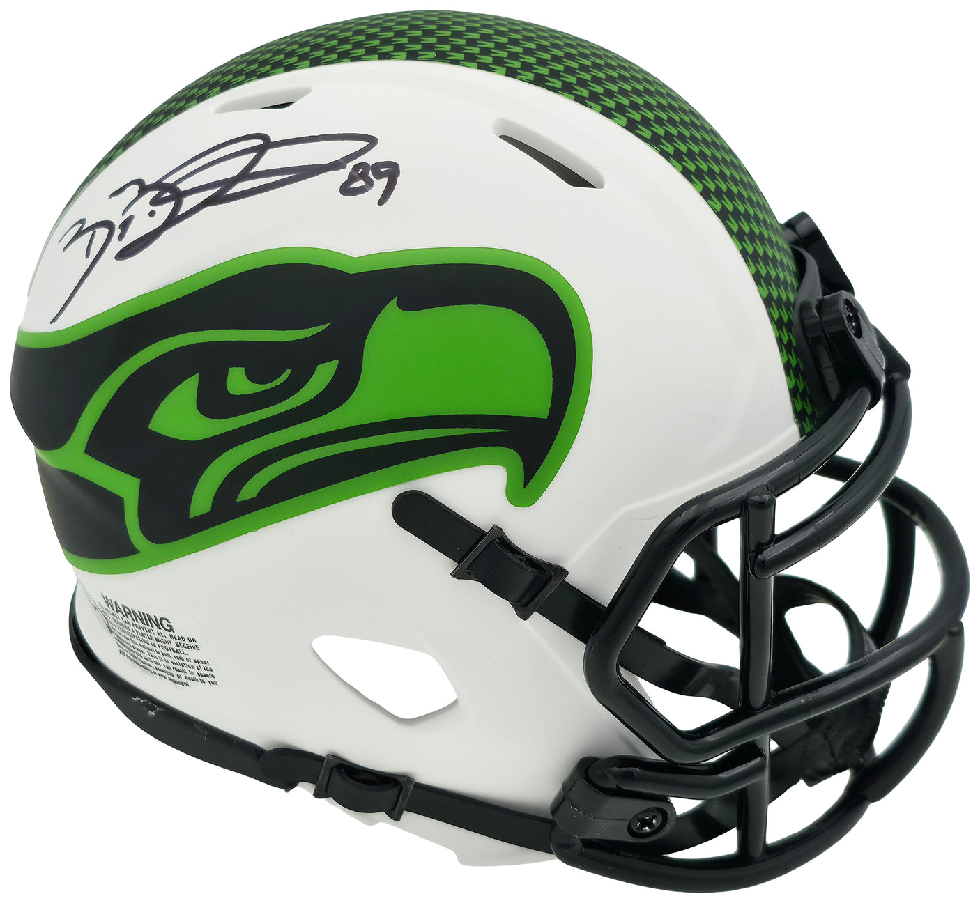 Brian Blades Autographed Seattle Seahawks Lunar Eclipse White Speed Mini Helmet MCS Holo Stock #253616
