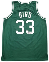 Boston Celtics Larry Bird Autographed Green Jersey PSA/DNA ITP Stock #253569