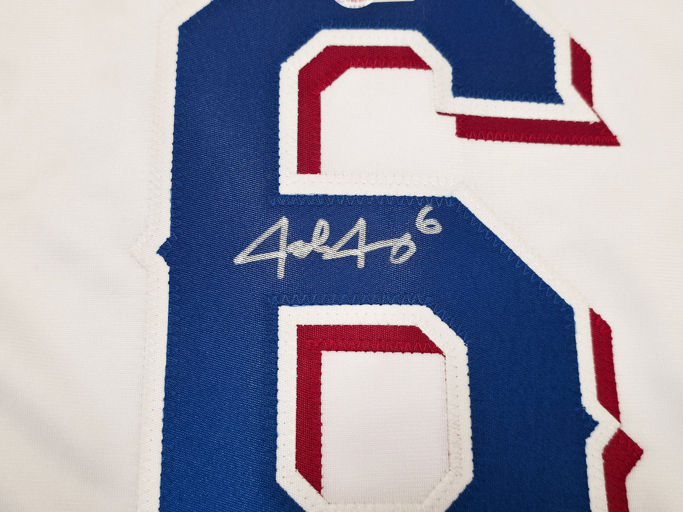 Texas Rangers Josh Jung Autographed White Jersey "23 WS Champs" Beckett BAS Witness Stock #253564