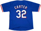 Texas Rangers Evan Carter Autographed Blue Jersey Beckett BAS Witness Stock #253595