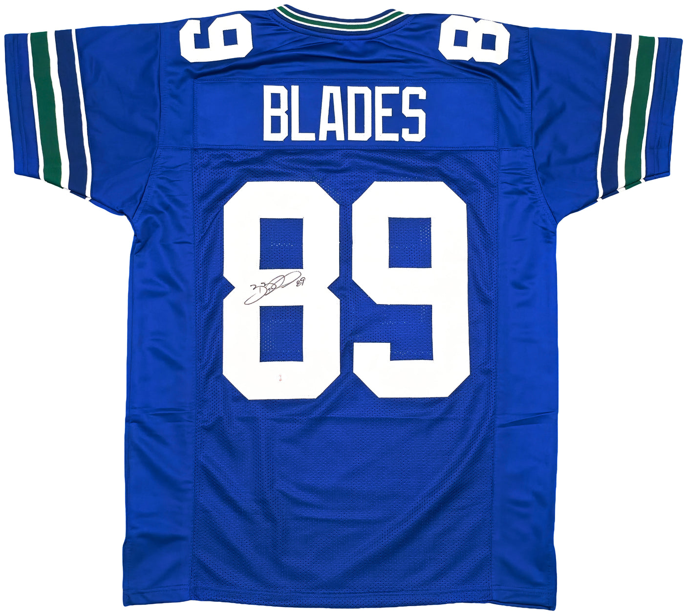 Seattle Seahawks Brian Blades Autographed Throwback Blue Jersey MCS Holo Stock #253617